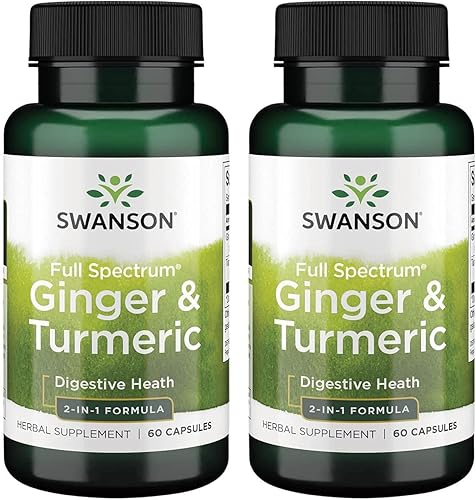 Swanson Full Spectrum jengibre y cúrcuma 60 cápsulas 2 unidades
