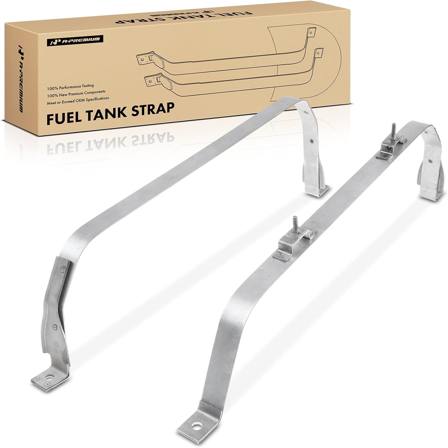 A-Premium Set of 2PCS Fuel Tank Straps Compatible with Toyota Camry 2012 2013 2014 2015 - Sedan Only, DOHC 4Cyl 2.5L 6Cyl 3.5L - Bolt-On, Replace for# 7760106080, 7760206090, 7760206160