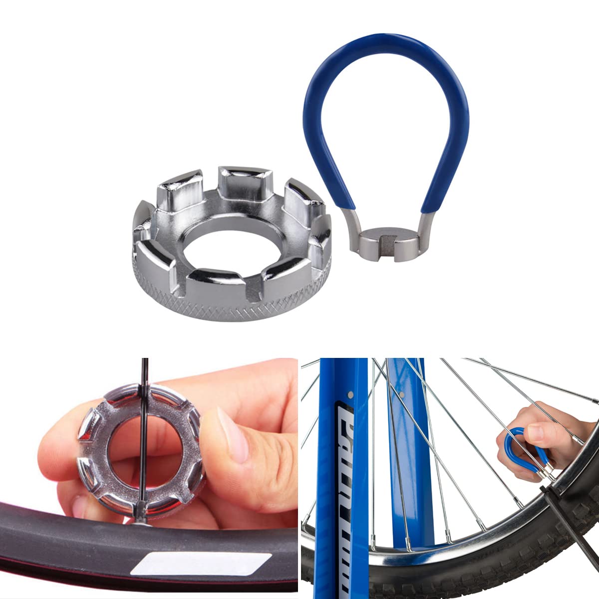 Kit De 13 Outils Pour Rayons De Vélo - Clé à Rayons 8 Voies, Démonte-pneus, Valves - Pour VTT, Vélo De Route, Réparation