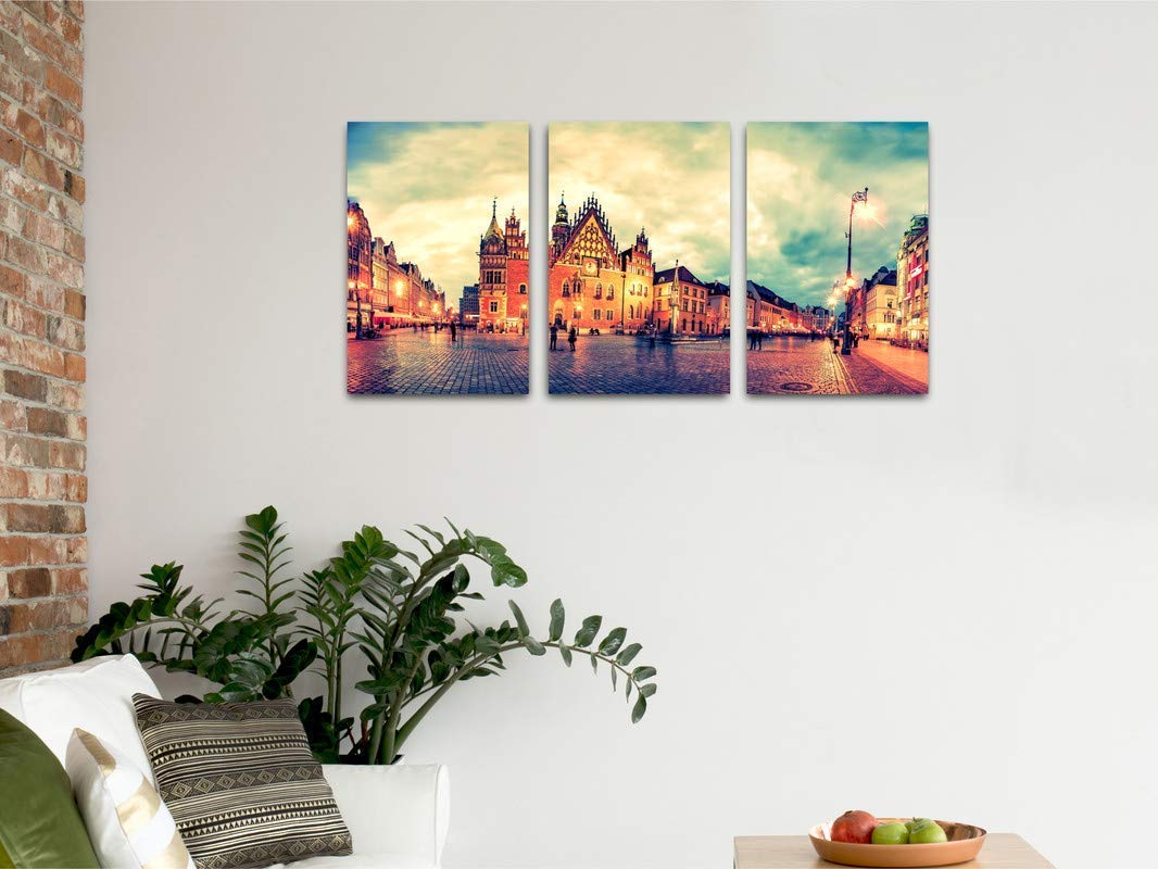PRINTELLIGENT Prinelligent 3 Panels Wall Art Decor Canvas Paintings with Frame for Living Room Bedroom (3 Split Panels Set, Size 24 in x 48 in) a29