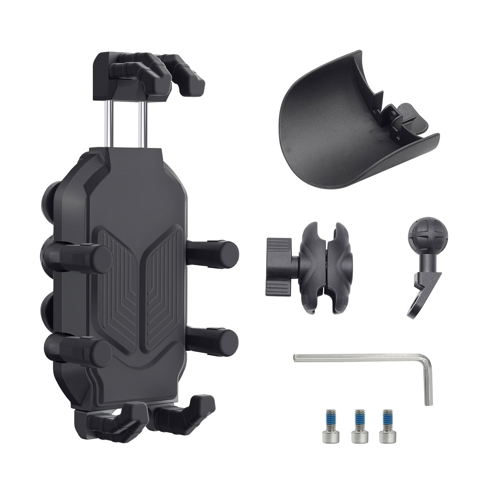 Support de téléphone universel anti-choc pour guidon de moto avec rotation à 360° et libération rapide réglable