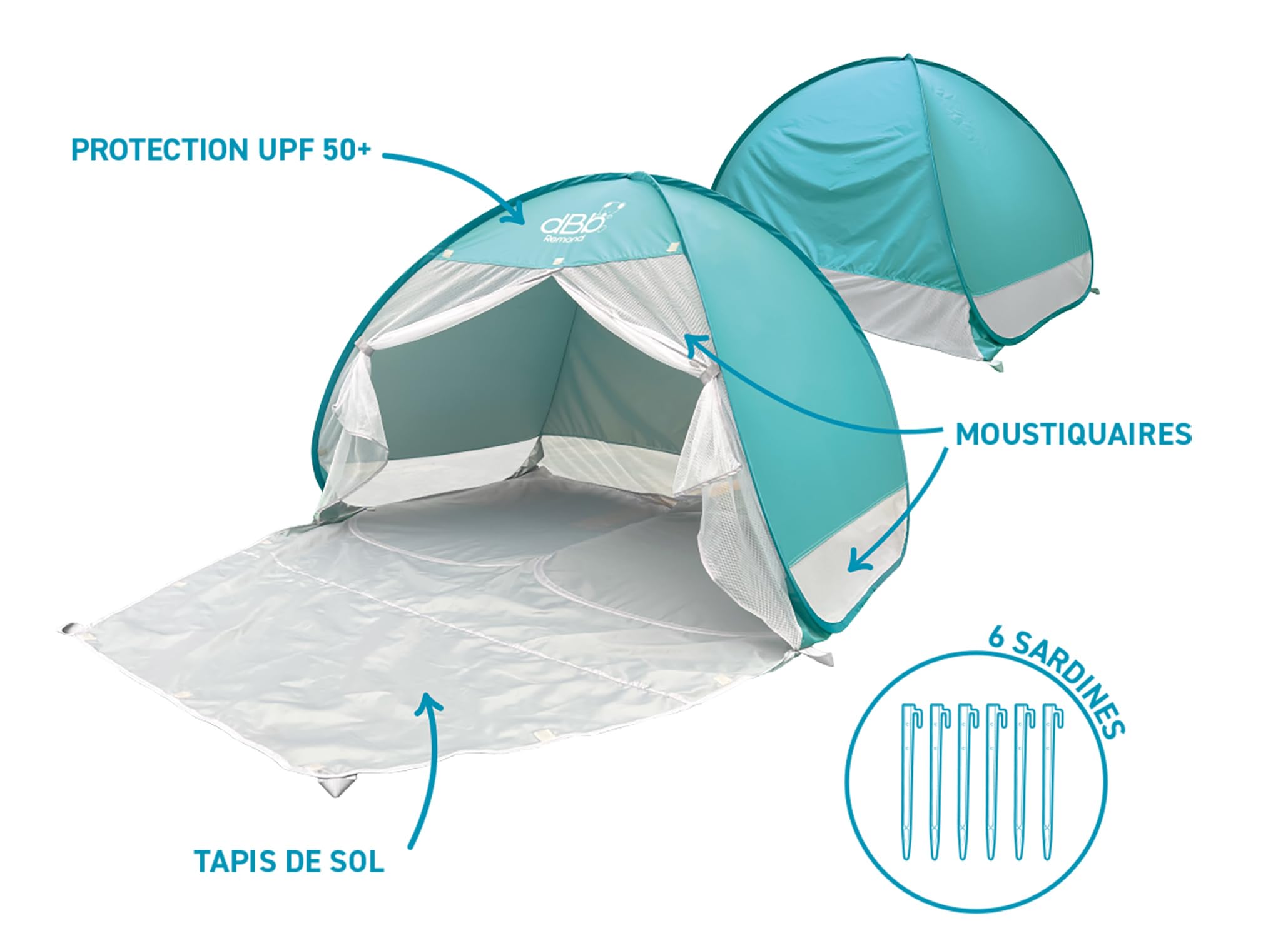 dBb Remond Maxi Tente Anti-UV Bébé, Protection Solaire UPF 50+, Sytème Pop Up