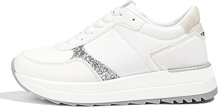 LUCKY STEP Women's Walking Shoes | Platform Fashion Sneakers for Women, Lace-up Casual Shoes