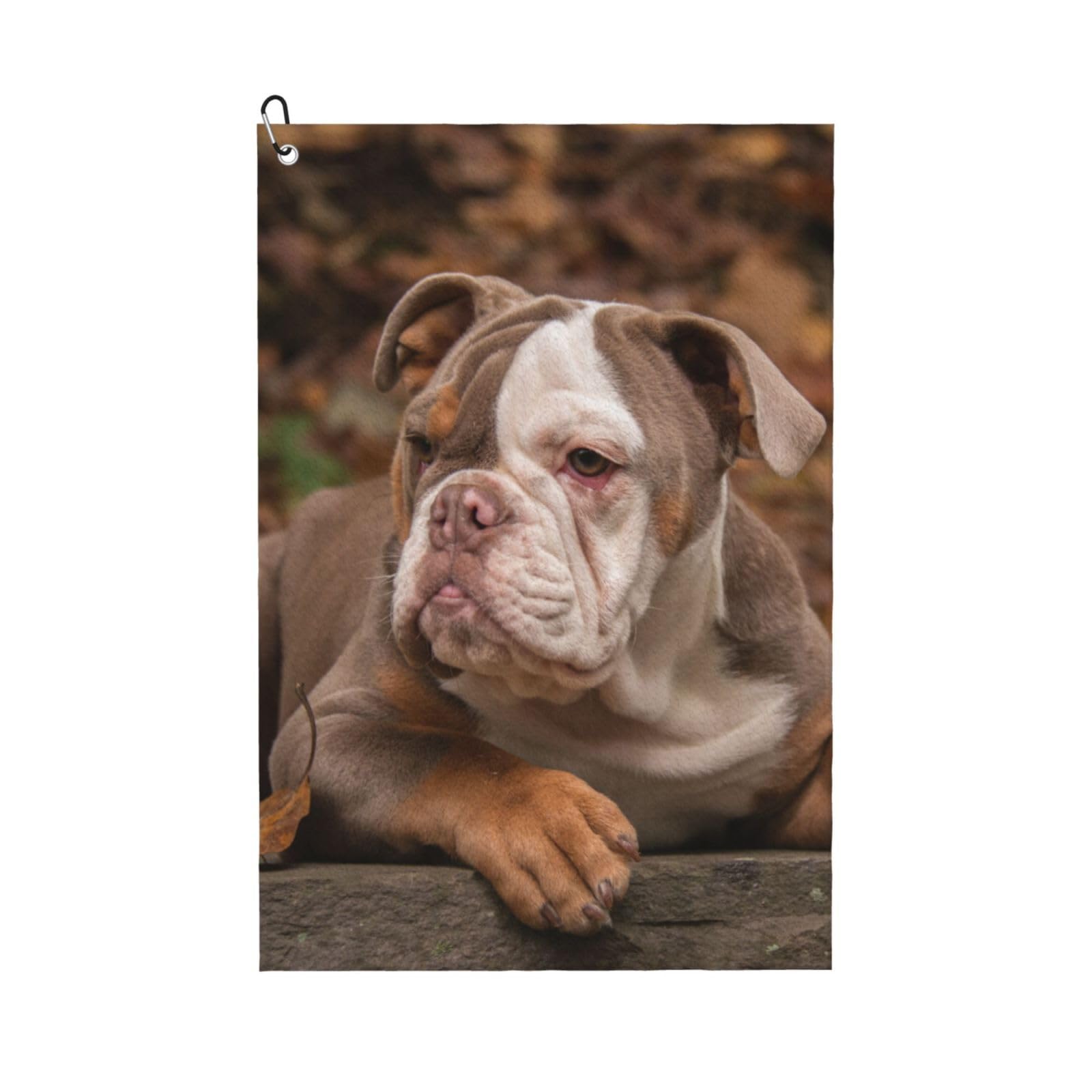 Hnnkloy American Bulldog Puppy, 16x24 in Portable Waffle Golf Towels with Carabiner Clip for Golf Bag