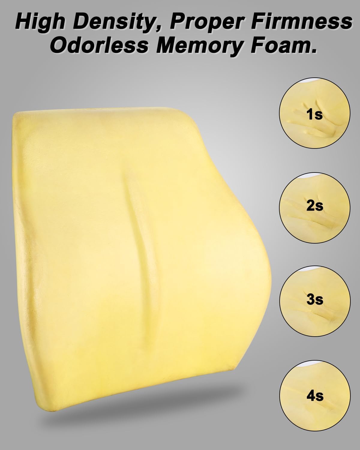 jutyum Cuscino lombare per auto, supporto lombare per auto, in memory foam, cuscino lombare ergonomico, per alleviare la schiena per sedili auto, sedia da ufficio, sedia a rotelle