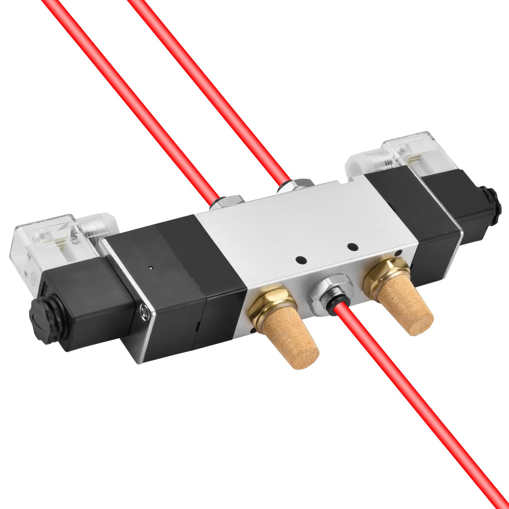 Heschen Elektrisches pneumatisches Magnetventil, 4V430C-15, 220VAC, PT1/2", 5-Wege-3-Positionen, Doppelspulen-Pilotbetriebener elektrischer geschlossener Typ, CE