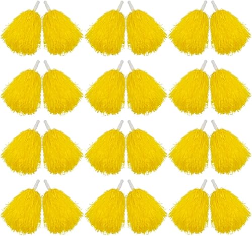 Hooshing 12 pompones de plástico con asas para niños y adultos, fiesta en equipo, baile, animación, 12 unidades  24 unidades