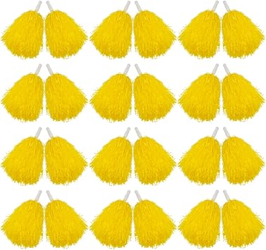 Hooshing 12/24/80PCS Pom Poms Cheerleading Sports Spirited Plastic Cheer Pompoms with Handles for Kids Adults Team Party Dance Cheering