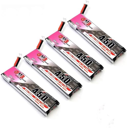 4pcs GNB 450mAh 1S HV LiPo Battery 3.8V 80C JST-PH 2.0 PowerWhoop mCPX Connector for EMAX Quadcopter Micro FPV Racing Drone (450mAh 1s)