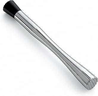 Homestia 2 in 1 Dual Ended Muddler for Cocktail, 10'' Stainless Steel Sturdy Cocktail kit for Fruit Bar Ice Crusher Muddler Tools Lemonade, Mixing Spoon Home Bar Tool Accessories for Drink (Silver