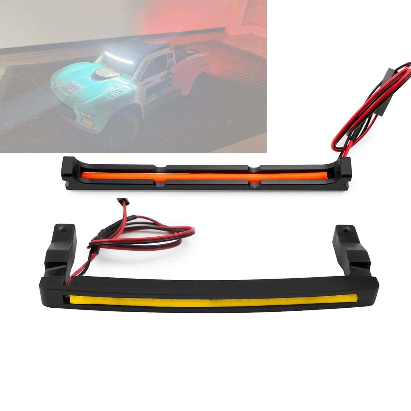 XBERSTAR Front & Rear Light Bar for Arrma 1/14 Mojave Grom RC Car- Durable & Lightweight Headlights & Rear Taillight Upgrade Part