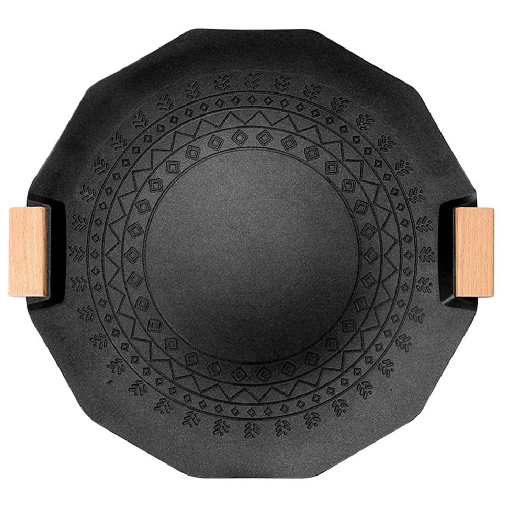 Placa de barbacoa de gas para camping al aire libre, portátil, piedra hexagonal, antiadherente, sin humo, de inducción
