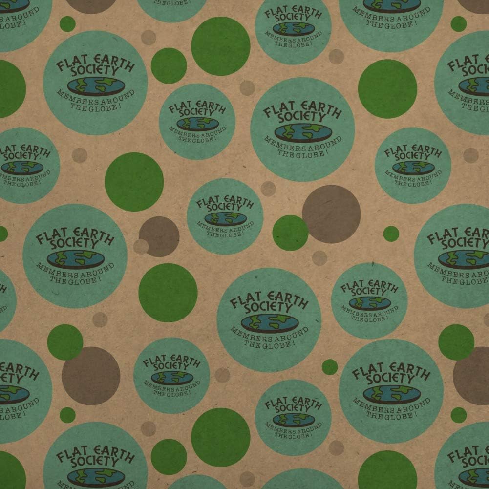 GRAPHICS & MORE Flat Earth Society Members Around the Globe Funny Humor Premium Kraft Gift Wrap Wrapping Paper Roll