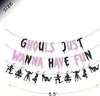 Vista 3 de Guirnalda de carteles de Ghouls Just Wanna Have Fun para Halloween, despedida de soltera, decoración de fiesta de cumpleaños de Halloween