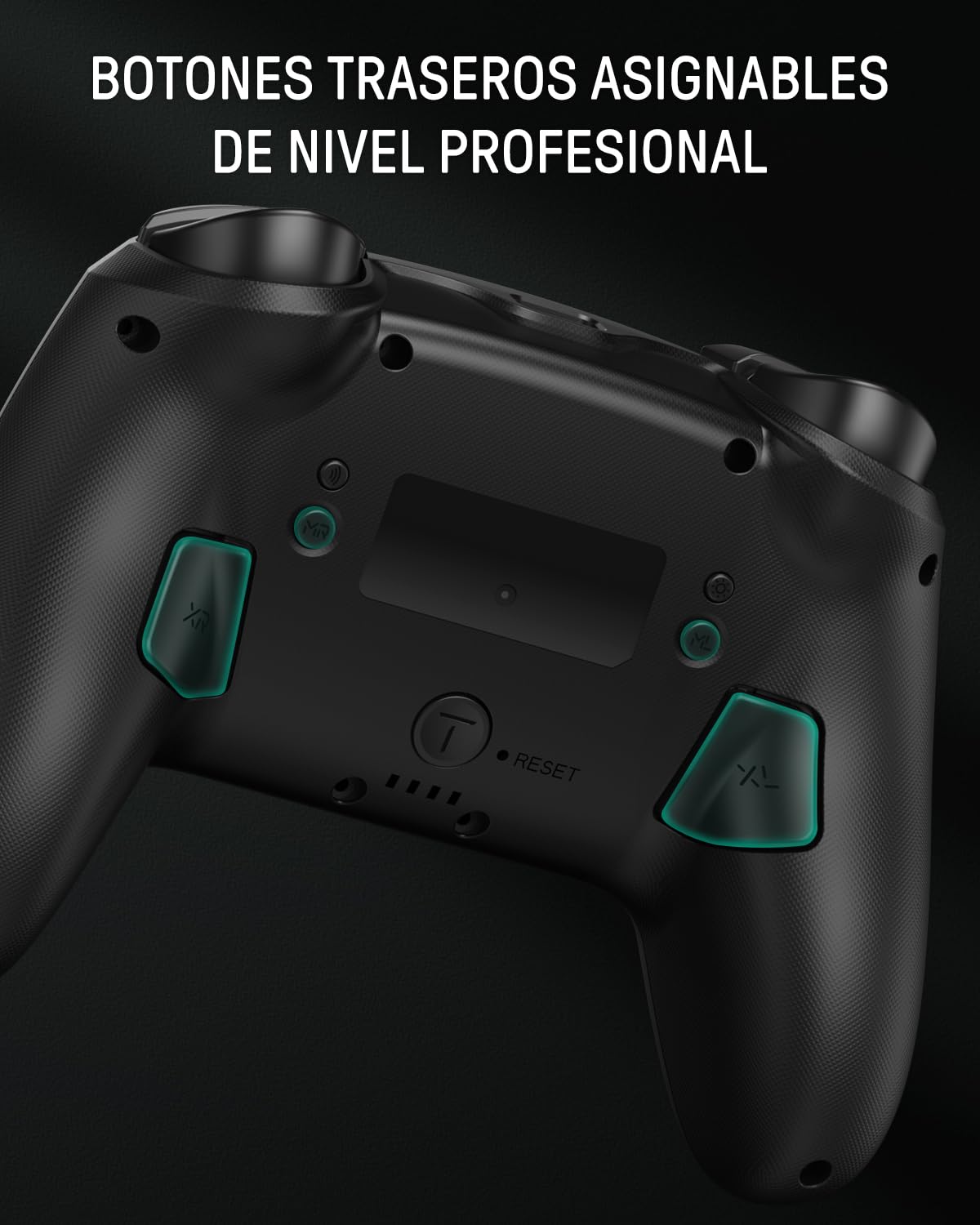 Mando Pro Switch 2, Mando Inalambrico con Base de Carga Compatible con Switch 2/OLED/Lite, Luminex Controller Bluetooth con Efecto Hall/7 LED Colores/Botones Traseros/Turbo/Enlace de App,Minero Negro
