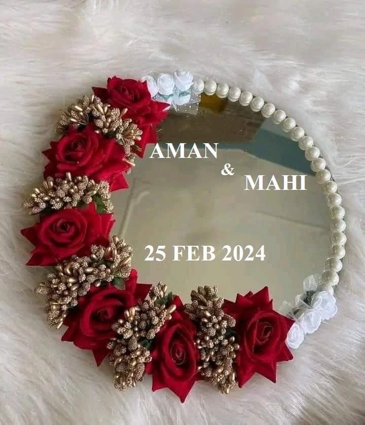 SOB FASHION NIKAH Mirror for Bride and Groom NIKAH Wedding Shadi Mubarak CUSTOMISED Mirror Groom and Bride Name (MIRCUSRD06)