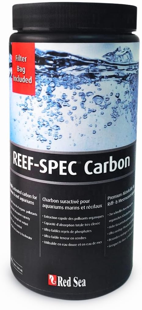 Red Sea Reef Spec Aquarium Carbon 1000 ml – Superior Activated Carbon for Marine or Freshwater, Eliminates Toxins & Odors, Crystal Clear Water