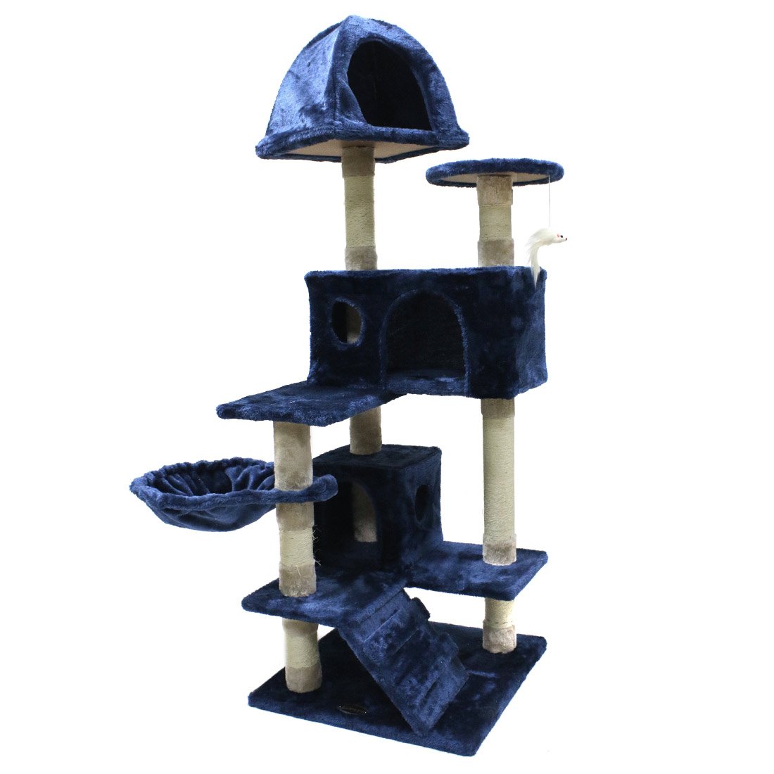 CUPETS Cat Tree Flannelette Cat Climber Play House Condo Furniture with Scratching Post, Activity Tree Pet Products for Cats 51 Inches High