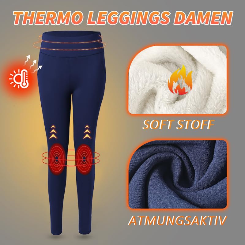 Fleece Lined Yoga Pants - High Waisted 4-Way Stretch Thermal for Winter Running & Gym4