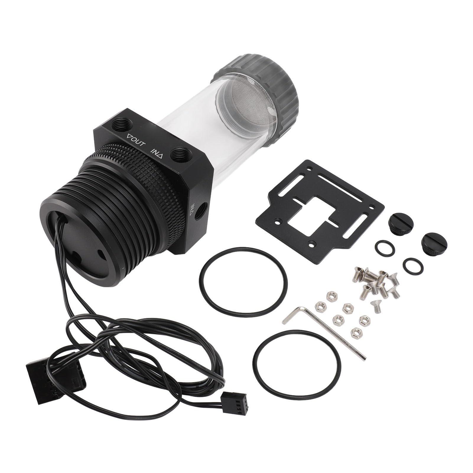 Pompa 'Acqua per PC, Serbatoio di Raffreddamento Ad Acqua da 5900 Giri/min con Filtro a 30 Maglie 1100 L/H, Supporta la velocità Automatica Pwm, Serbatoio della Pompa Integrato
