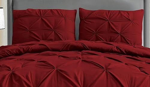 Miniatura 2 de Empire Home Fashion & Furtniture Juego de edredón de 8 piezas con juego de sábanas, juego completo de ropa de cama (pintuck burdeos, Queen)