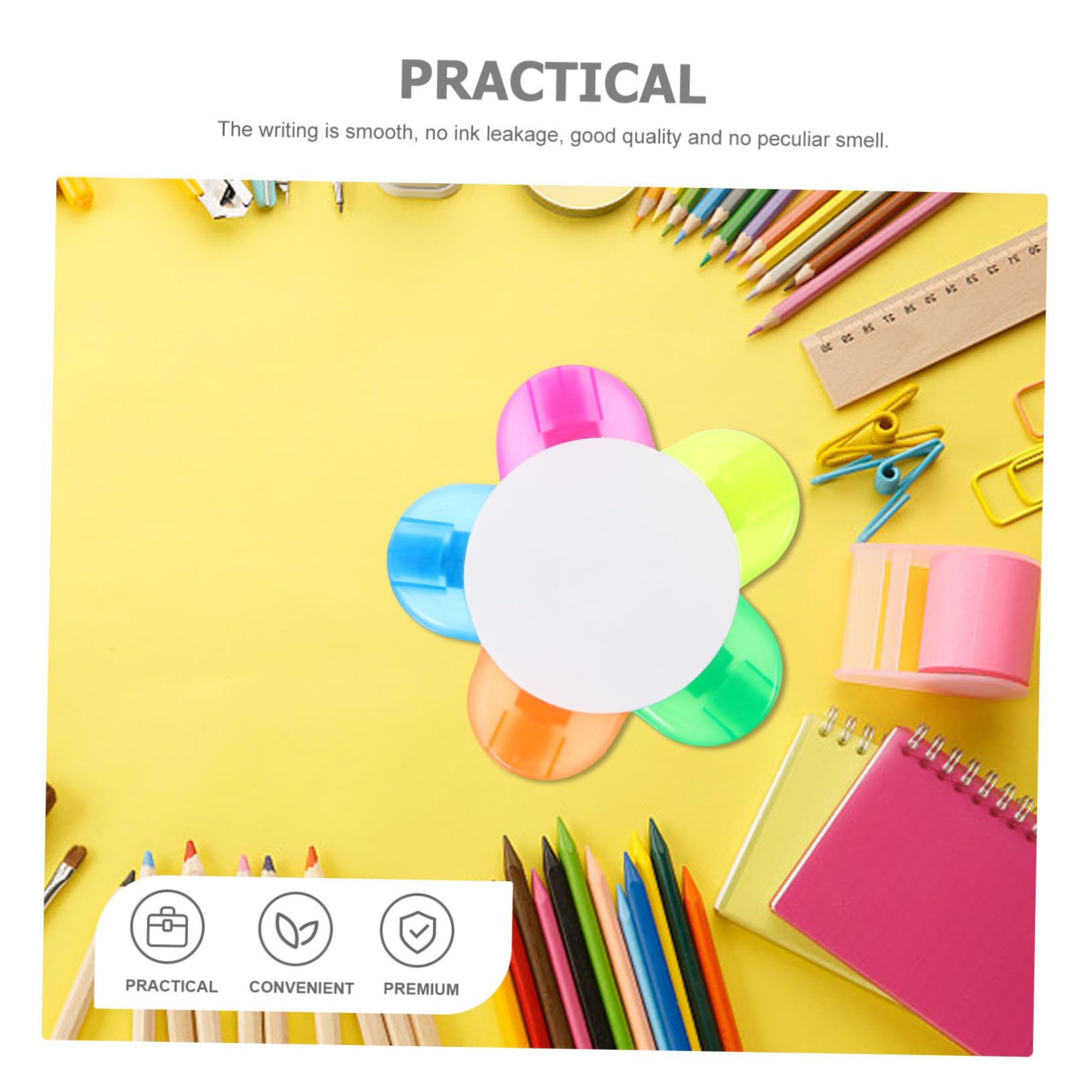 HOMSFOU 10 Stück Petal Highlighter Stifte Fluoreszierende Textmarker mit Blumenblatt-design Langlebige Marker für Schule Büro Studium und Notizenorganisation