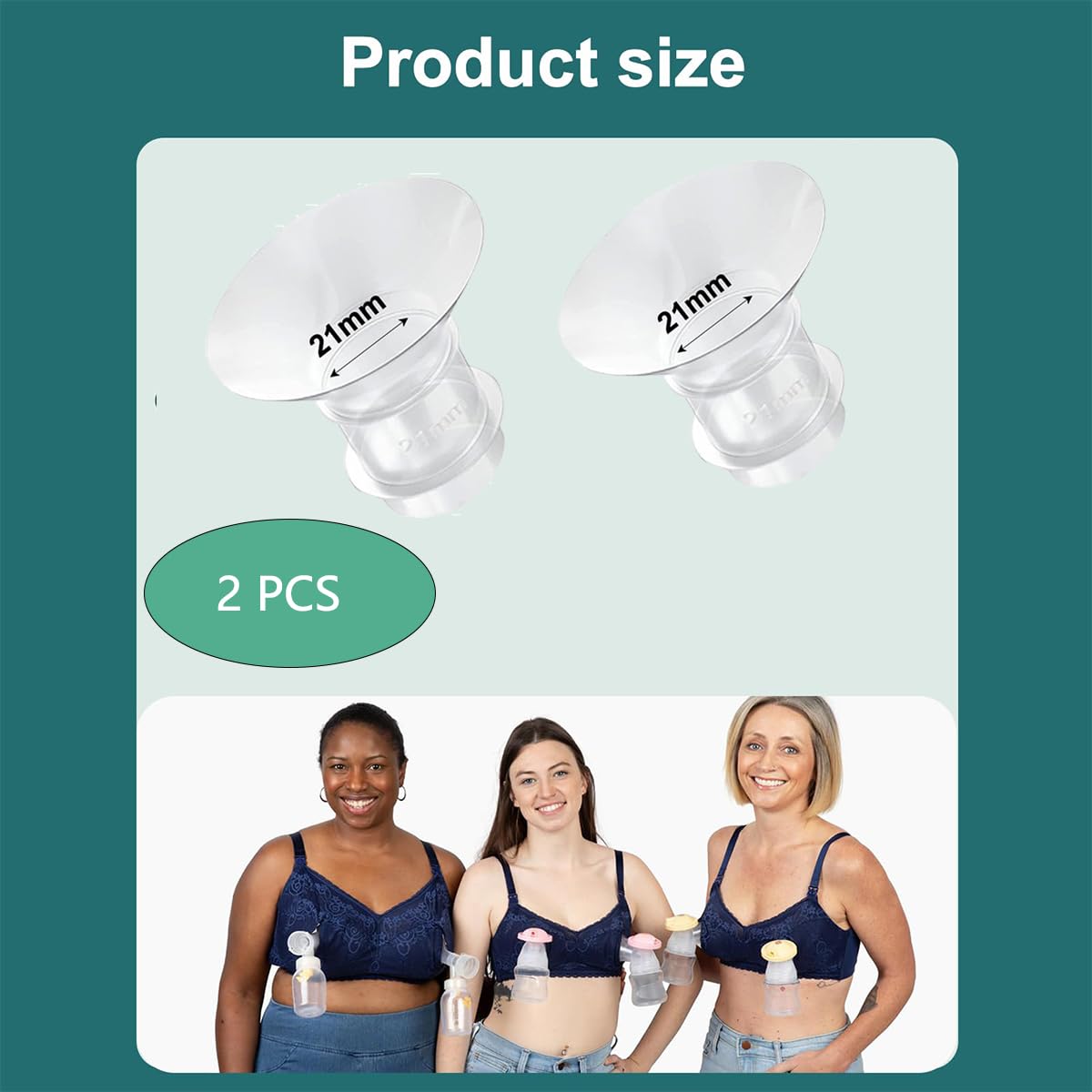 Parts for Spectra Breast Pump, 2 Pcs Breast Pump, Suitable for Medela Milk Pump for Breastfeeding Inserts Accessory, Items for Pregnant Woman, 21mm - Image 2 thumbnail