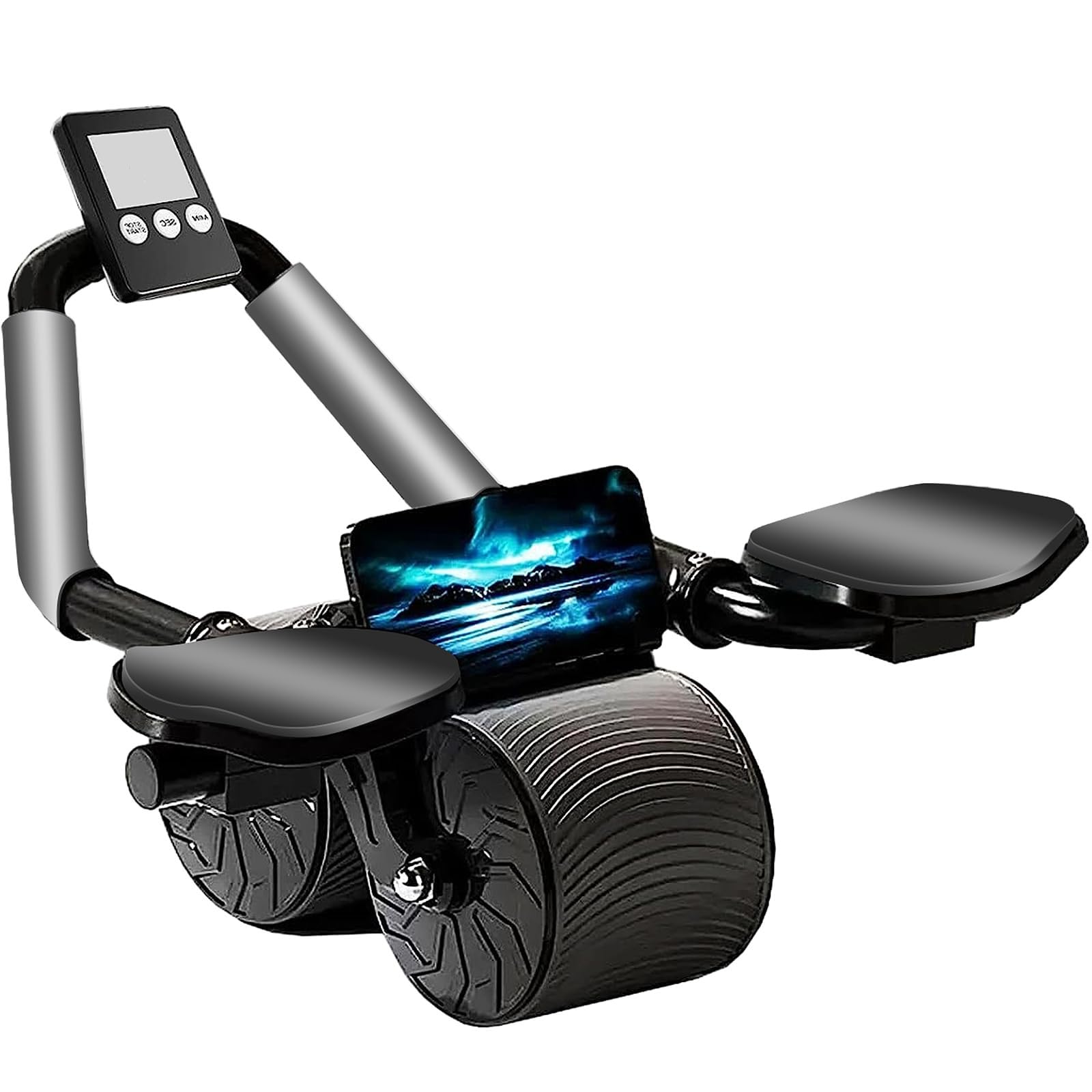 Photo 1 of Ab Roller Wheel with Elbow Support Automatic Rebound Abdominal Wheel Dolly Core Strengthening Trainer Fitness Belly Training Ab Roller 2023 New with timer ABs Roller Wheel Core Exercise Equipment