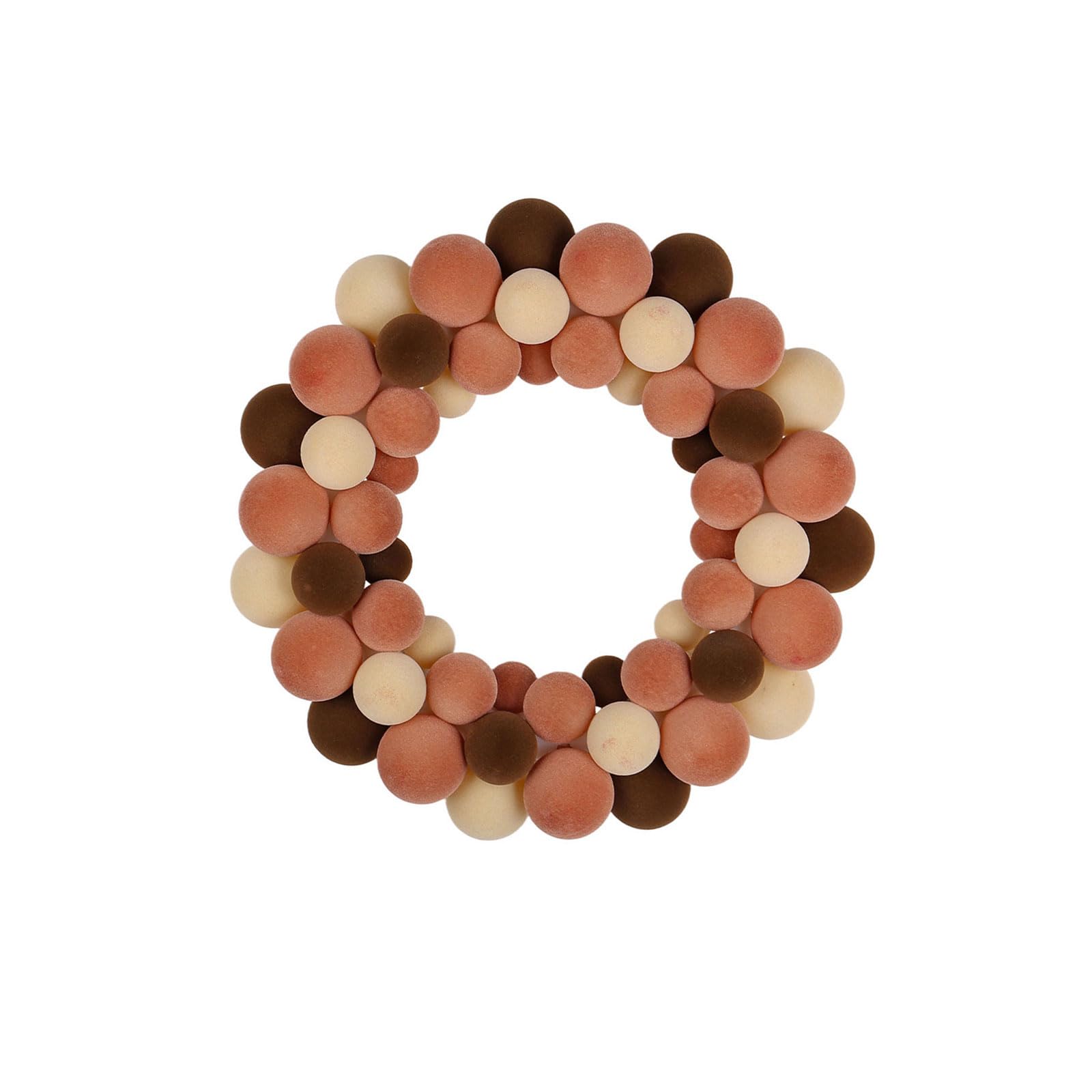 Shntig Plush Ball Wreath Door Hanging Decoration Christmas Wreath for Wall or Front Door Display Indoor and Outdoor Decoration Christmas