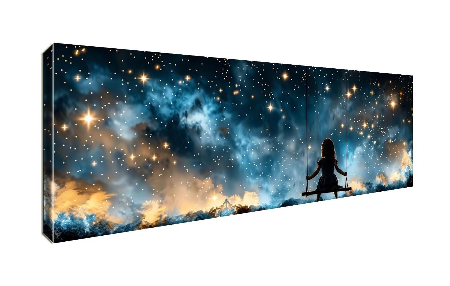 Diamond Painting XXL 180x60cm,5D Diamond Painting Erwachsene Sternenhimmel Diamant Painting Bilder Swing,DIY Diamond Painting Eckige Steine Mosaikherstellung,für Halloween Zimmer Deko,Geschenke YF-190