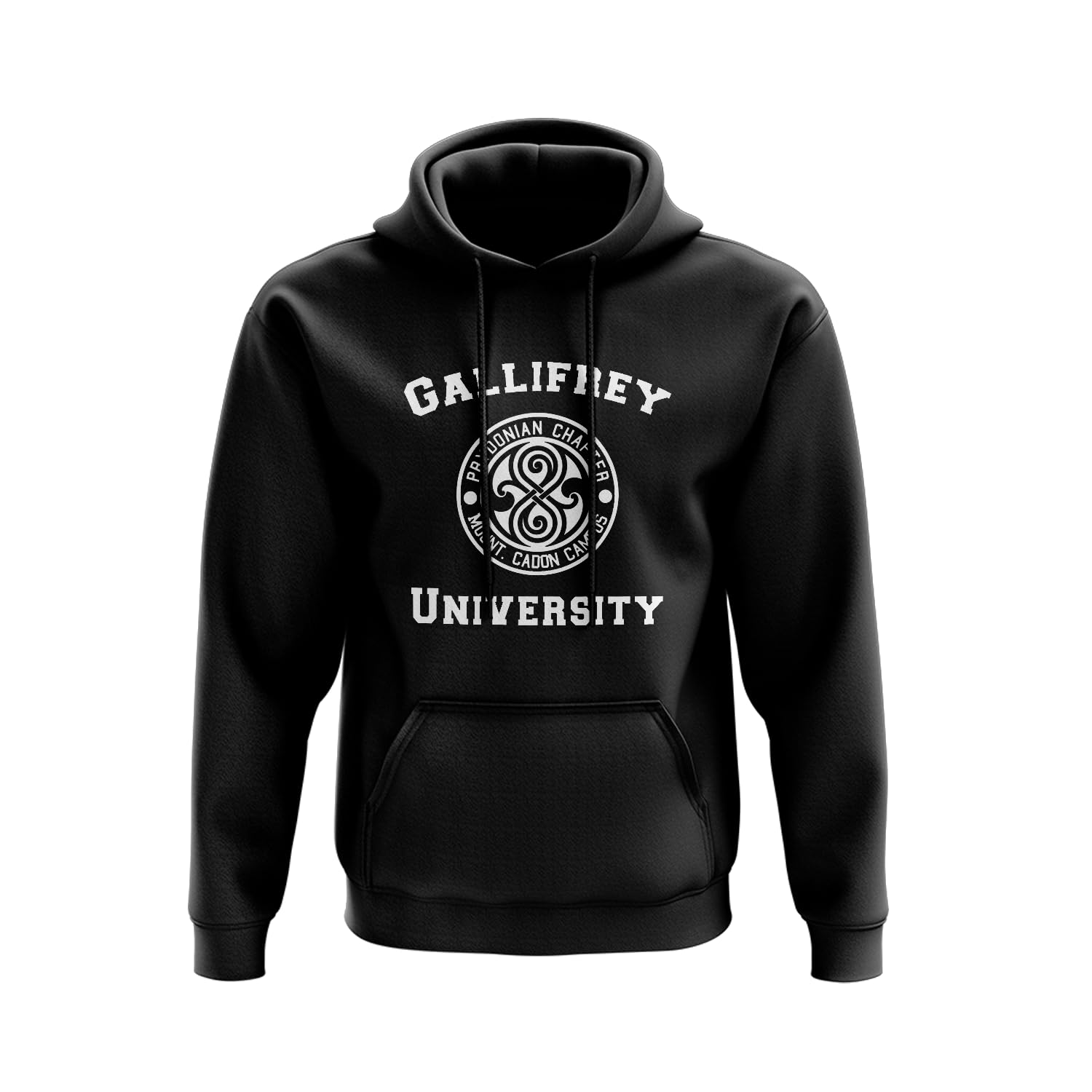 SMARTYPANTS Gallifrey University Hoodie-Doctor Who Children Birthday Beatles Rock Abbey Road Extreme Comfort 80% Ringspun Cotton 20% Polyester Kangaroo Pouch Pocket (Large, Black)