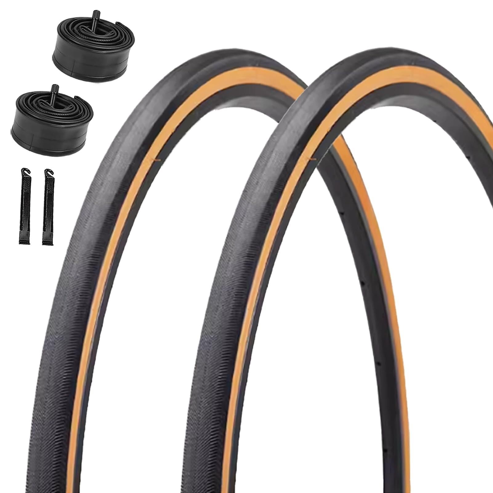 2PCS 700x25C/28C Składane Opony Z Obręczą I Dętki 700 25C/28C Opony Do Rowerów Szosowych 60TPI Ochrona Przed Przebiciem Akcesoria Zamienne Do Rowerów MTB City Commuter