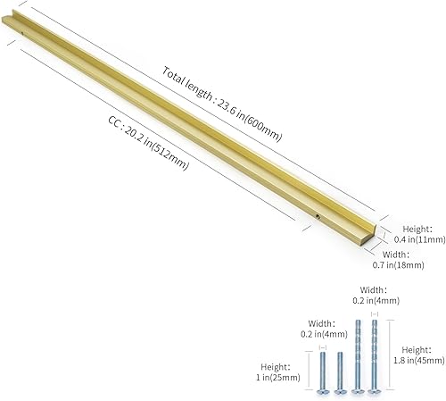 Miniatura 4 de YONFIAFIT Paquete de 8 tiradores de barra de 24 pulgadas de largo para armario, armario de cocina, cajón, armario, manijas de puerta largas de