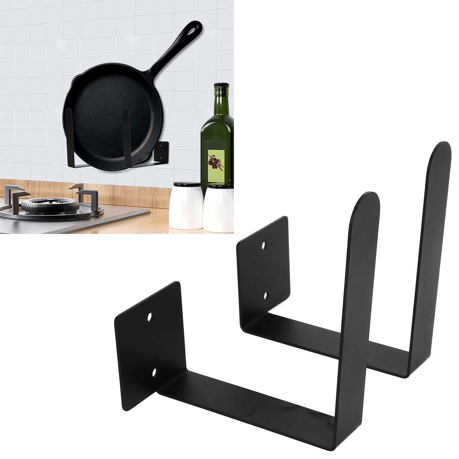 Wall Mounted Pot Lid Rack,plplaaoo Pot Lid Holder, Rust Proof Hanging Cutting Board Storage Rack - Image 4