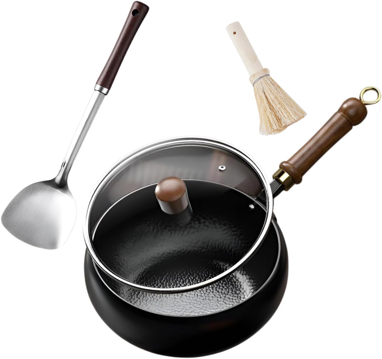 中華鍋深型(中) Amazon | フライパン 中華鍋 24-36cm 深型 +ステンレスガラス蓋