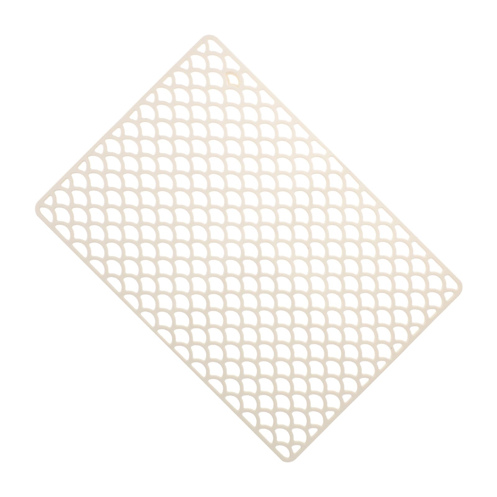 Alfombrilla resistente al calor Cabilock de silicona beige para fregadero de acero