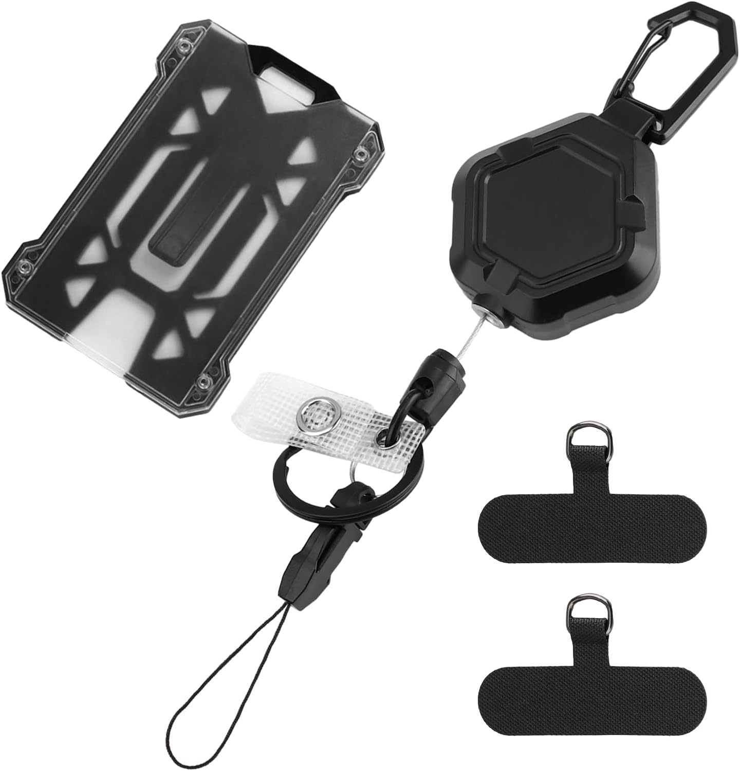 1 Set Magnetic Retractable Keychain, Heavy Duty Carabiner Badge Holder with Phone Tether Tabs, Tactical Id Badge Reel Key Chain with 32” Steel Retractable Cord, Suitable for Hikers Keep Keys and IDs - Image 7