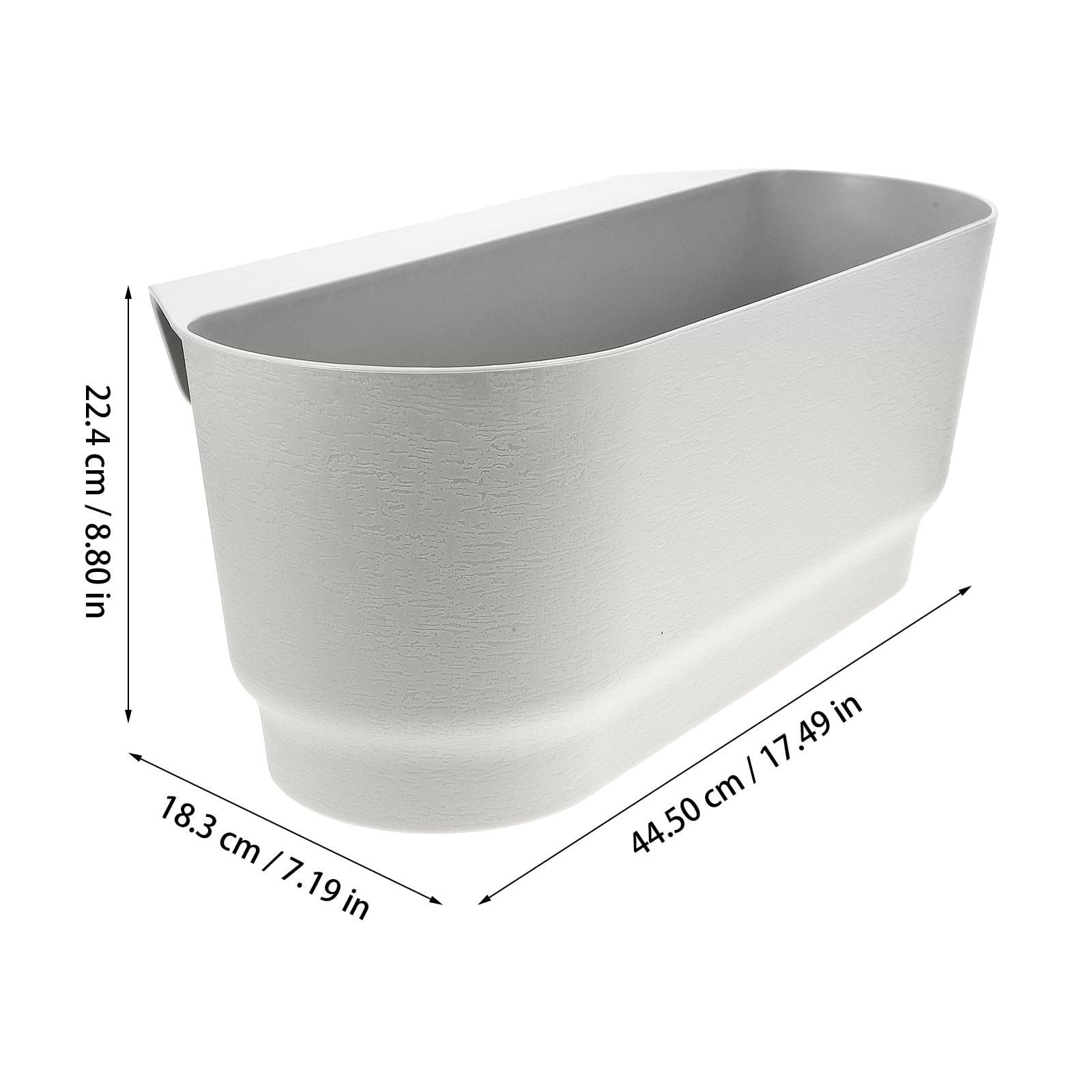 Jardinière Suspendue Pot de Fleurs en Plastique Blanc pour Balcon Design Robuste avec Fente Médiane pour Jardin et Restaurant
