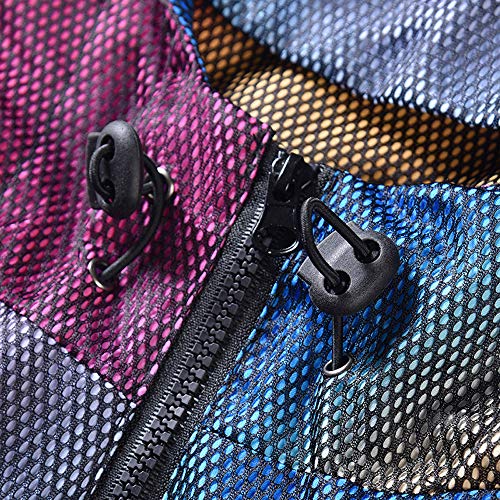 MISWSU Jaqueta esportiva com capuz e zíper estampada corta-vento masculina e feminina, manga comprid