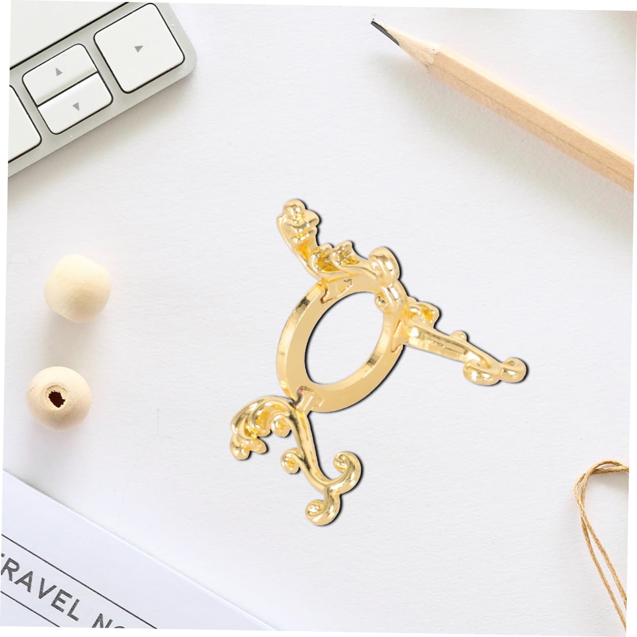 Holibanna 2Pcs Crystal Ball Metal Holder Gold Plated Metal Stand