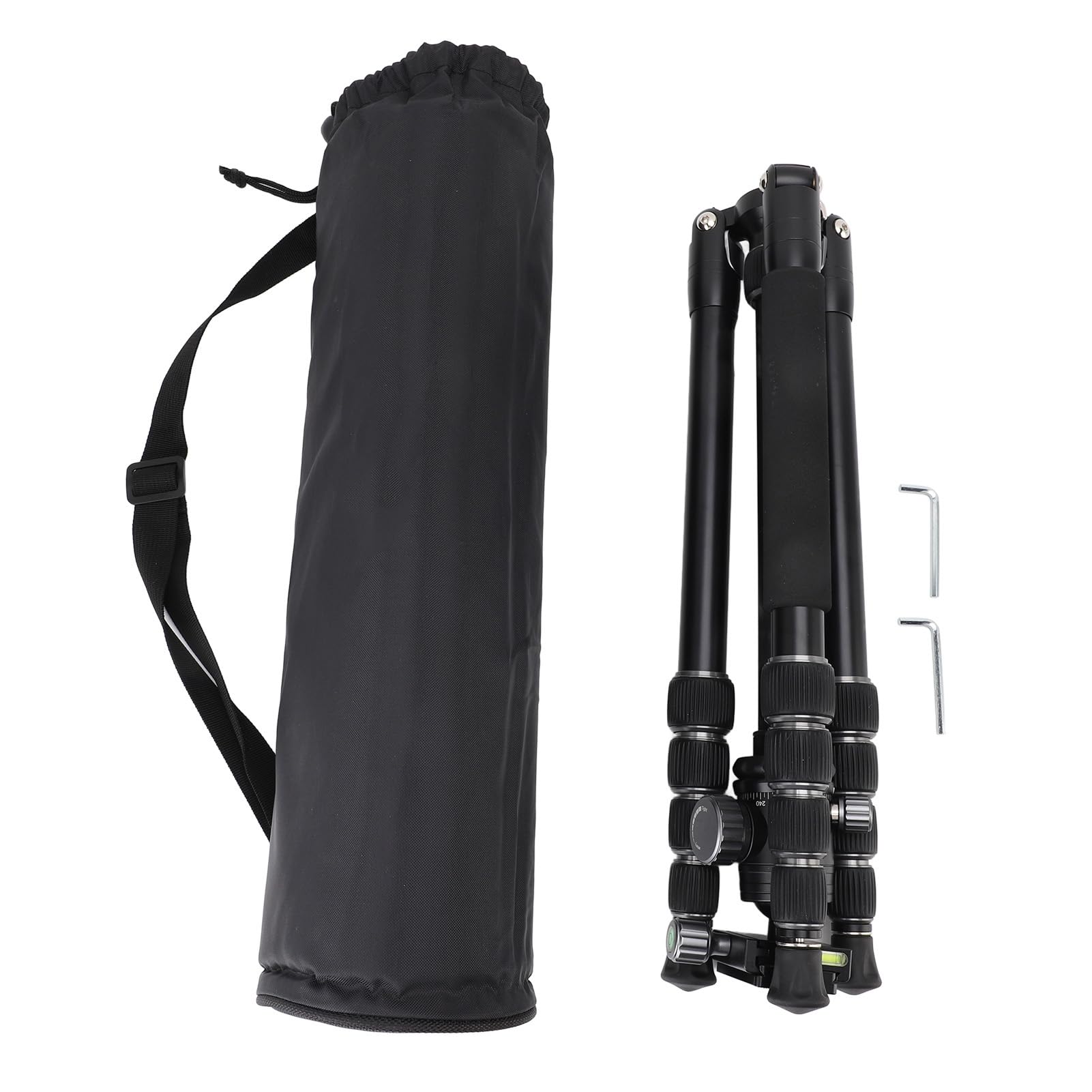 Treppiede da Viaggio in Lega di Alluminio, Monopod Leggero per | Treppiede portatile con testa a sfera da 360 gradi, altezza massima 62 pollici, per fotografia all\'aperto e streaming live