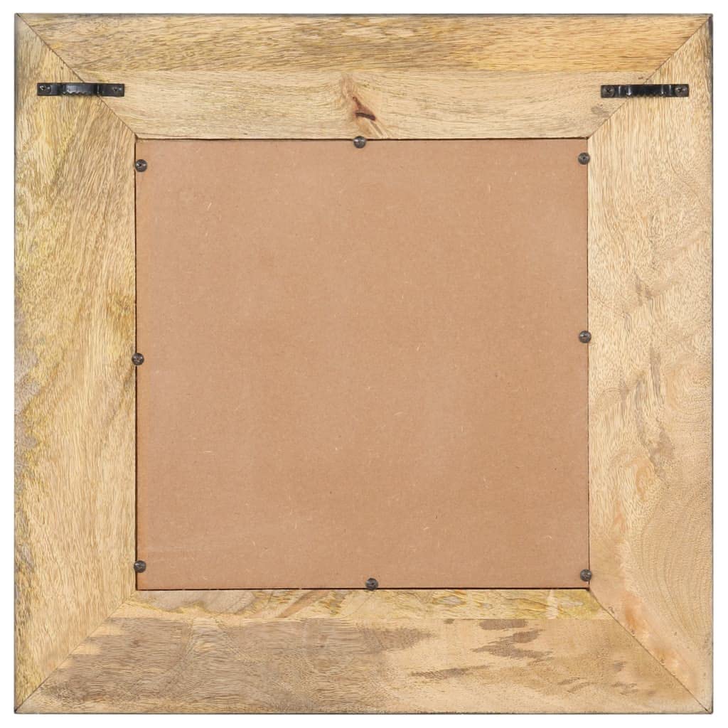 Spiegel 50 x 50 cm aus massivem Mangoholz mit natürlichem Finish, Wand oder Standspiegel für Flur Bad, Deko für Schlafzimmer, auch für Kosmetik und Rasur