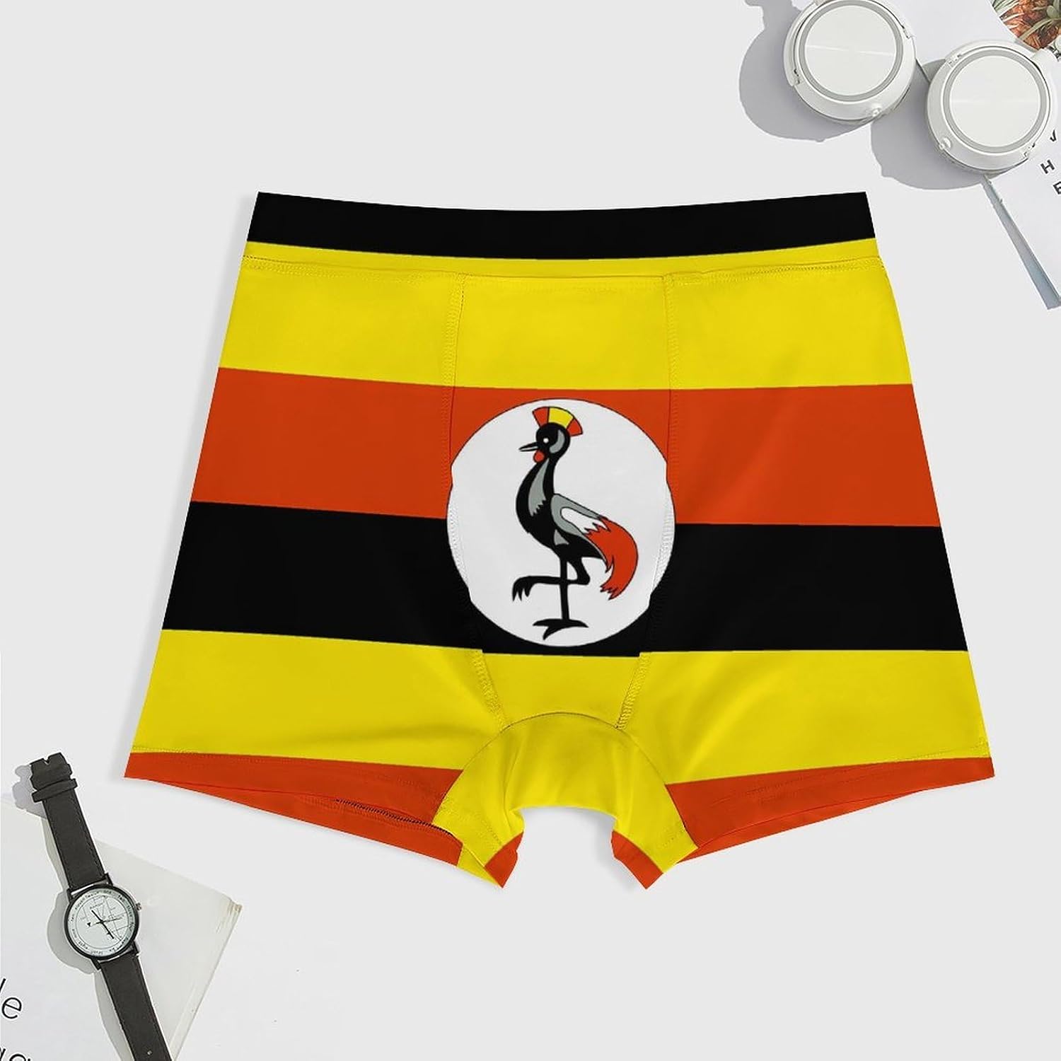 Uganda Ugandan Flag Men's Underwear Boxers Briefs for Men Stretch Shorts