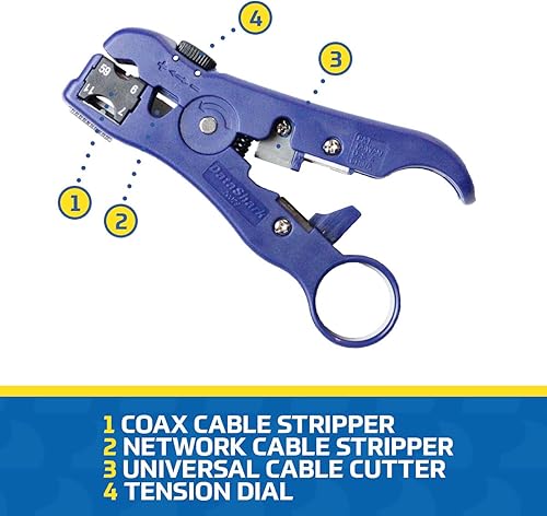Miniatura 6 de DataShark 70029 - Cortador universal para TV plano o redondo, cable UTP | Cat5 Cat5e Cat6 | RG6 Quad RG59 RG7 RG11 (grado profesional)
