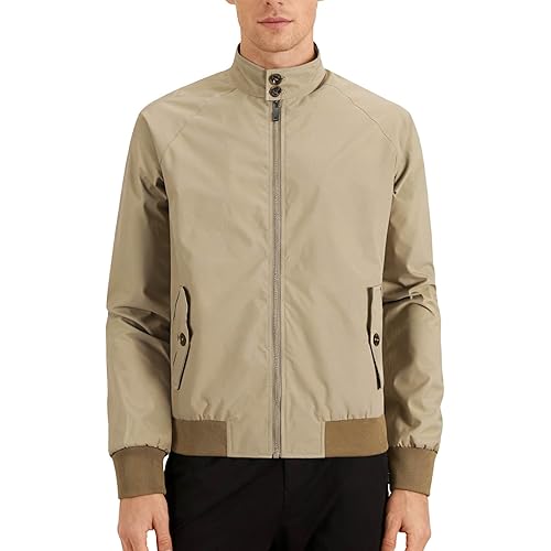 Ruziyoog Men’s Lightweight Bomber Jacket Casual Windbreaker Zip Up Stand Collar Spring Fall Outdoor Travel Coat with Pockets