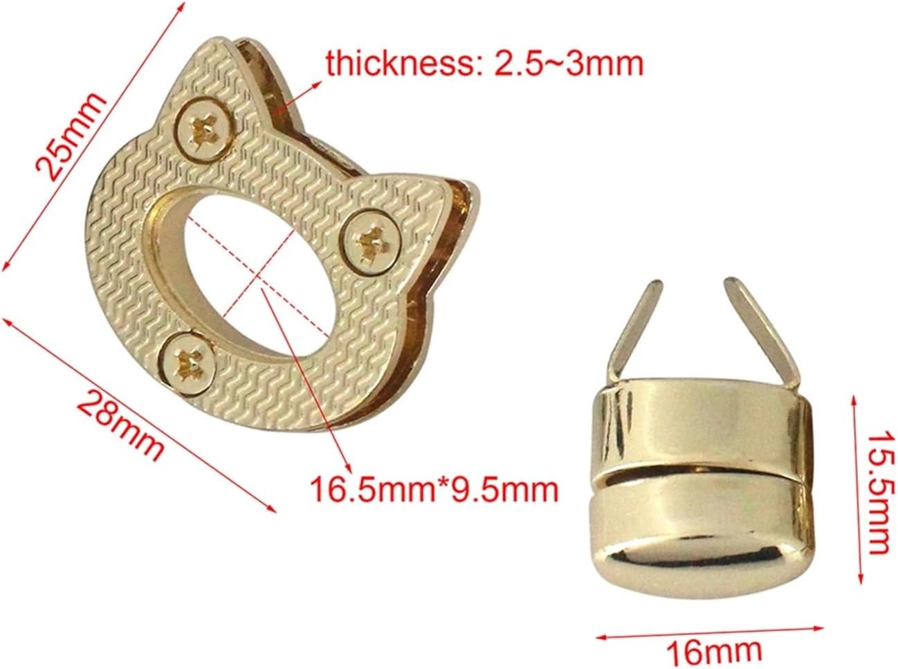 Metal Cat Turn Lock Twist Clasp Hardware 1Pcs(D)