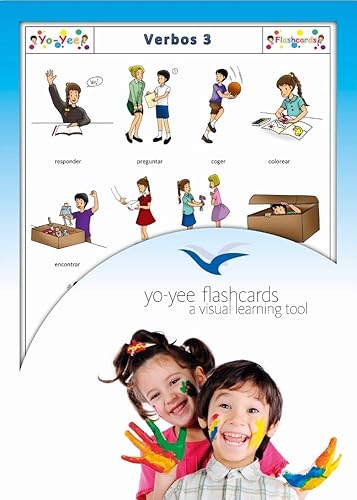 Tarjetas de vocabulario - Tarjetas flash de verbos en español para niños pequeños y niños - Verbos 3