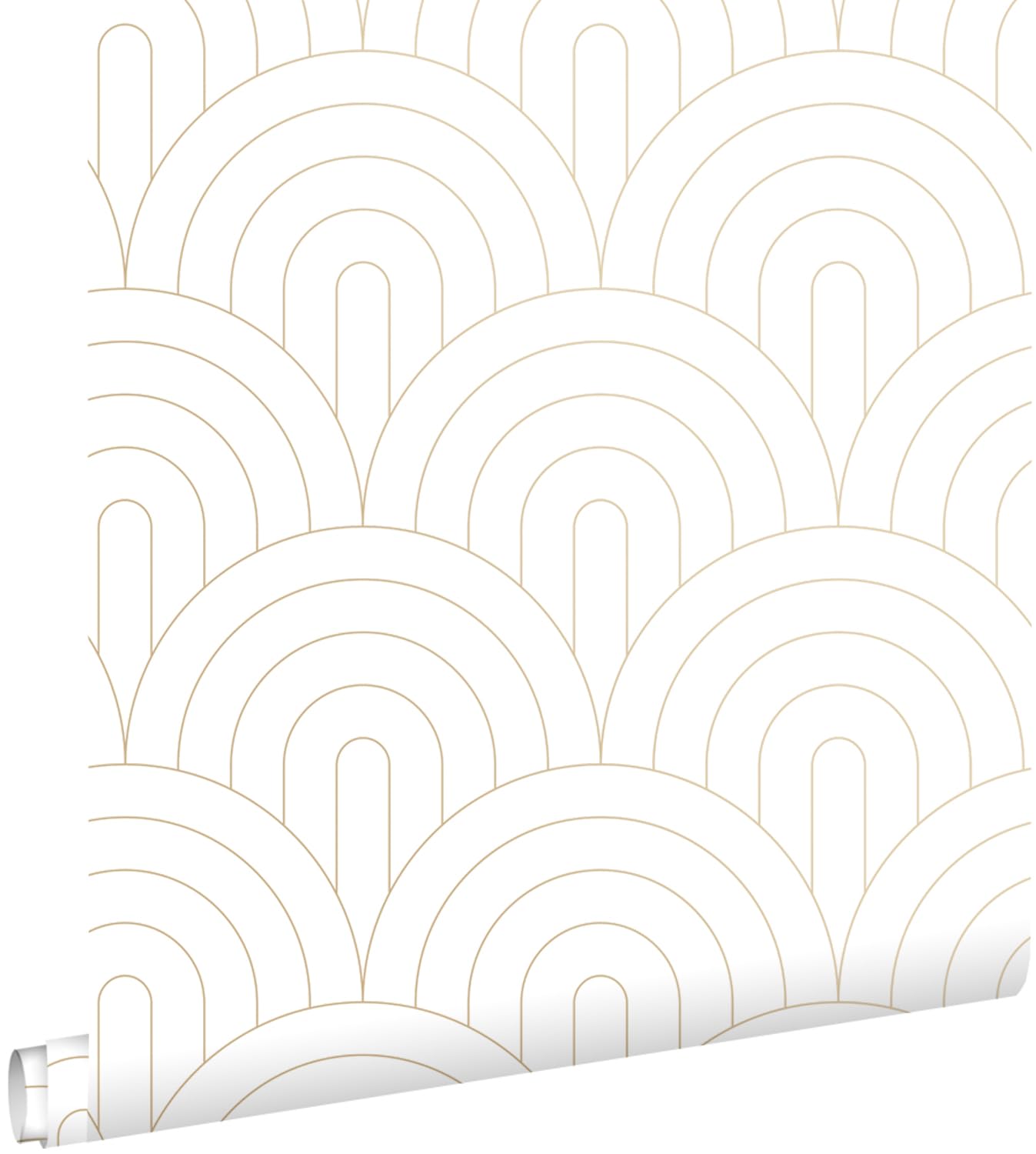 ESTAhome Tapeta motyw art déco białymIzłotym 53 cm x 10.05 m