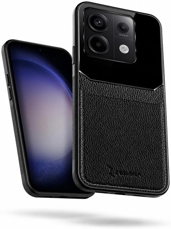 Zebana Xiaomi Redmi Note 13 Pro 5G ile Uyumlu Kılıf Zebana Lens Deri Kılıf Siyah
