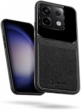 Zebana Xiaomi Redmi Note 13 Pro 5G ile Uyumlu Kılıf Zebana Lens Deri Kılıf Siyah